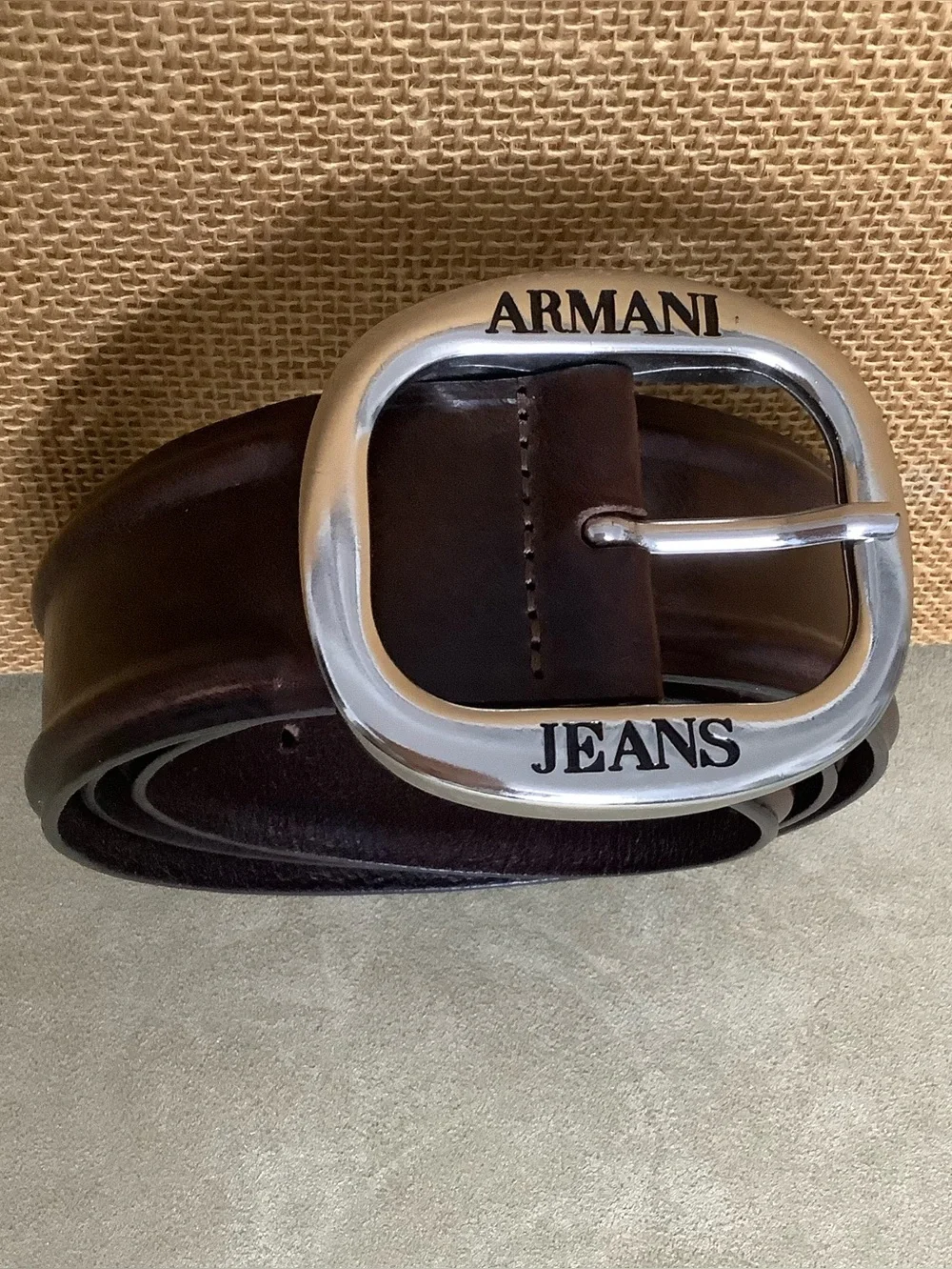 ARMANI Jeans Luxury Brown Leather Belt for Women (W617)